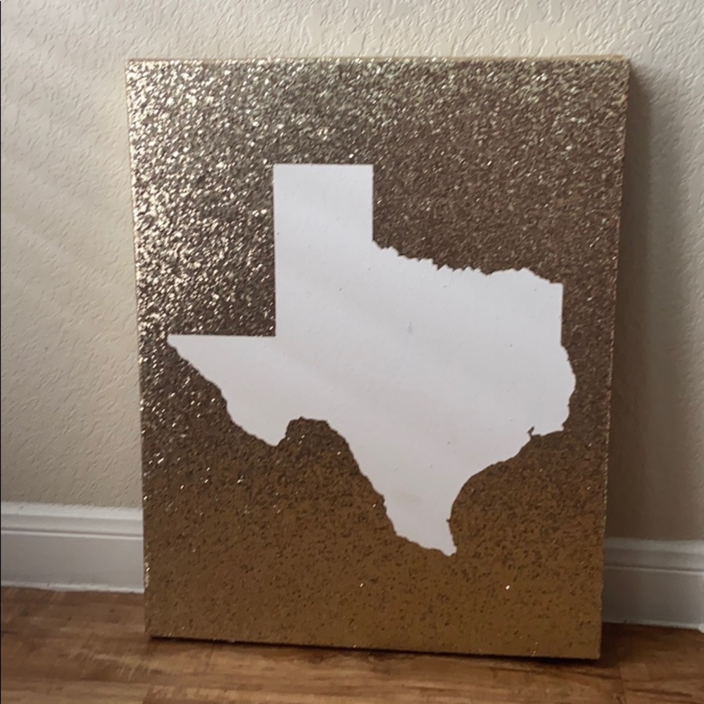 Gold Glitter Texas wall canvas